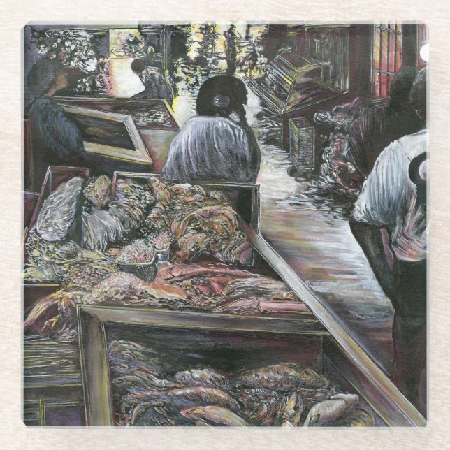 Wasser, aber geküsst mit Wüstenwind, Jerusalem Glasuntersetzer (Vorderseite)