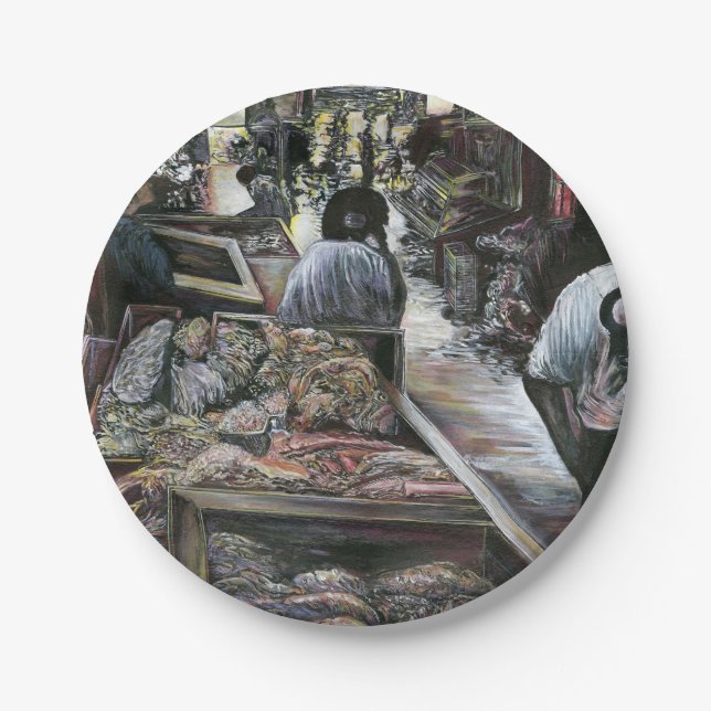 Wasser, aber geküsst mit Wüstenwind, Jerusalem Pappteller (Vorderseite)