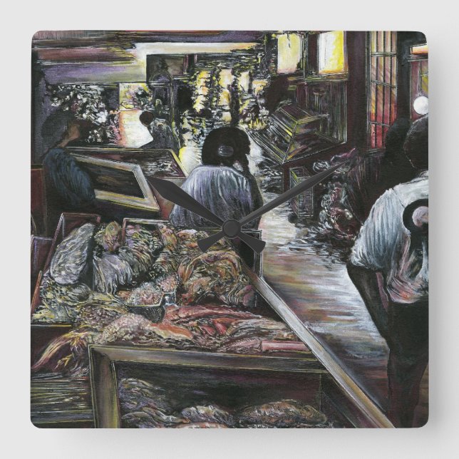 Wasser, aber geküsst mit Wüstenwind, Jerusalem Quadratische Wanduhr (Vorderseite)