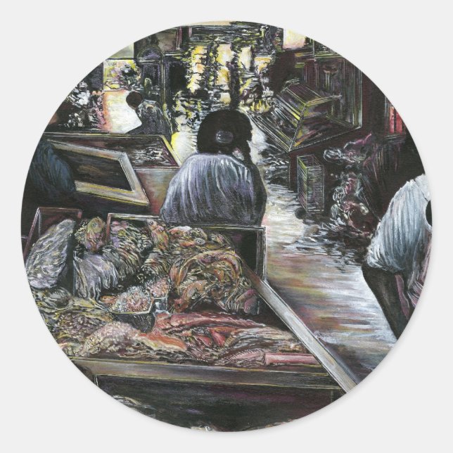 Wasser, aber geküsst mit Wüstenwind, Jerusalem Runder Aufkleber (Vorderseite)