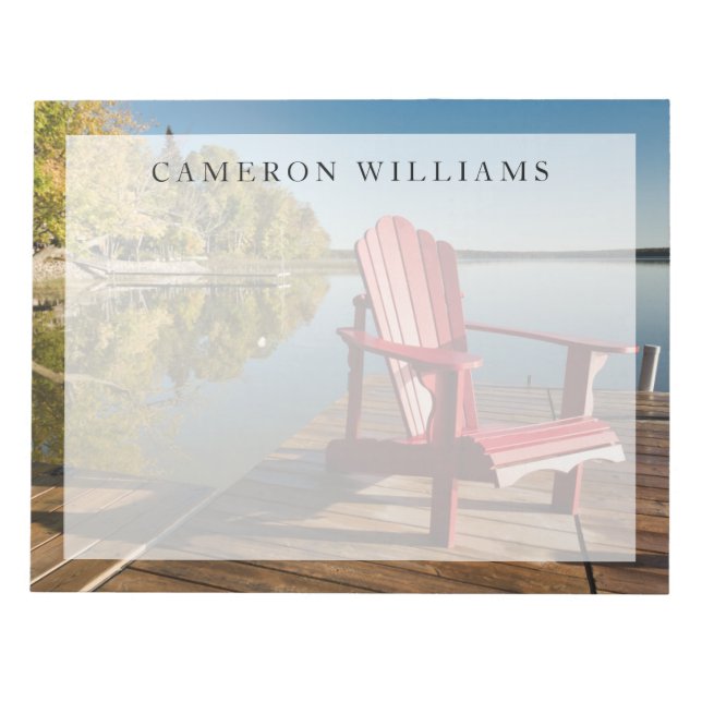 Wasser | Adirondack-Vorsitz am See Notizblock (Vorderseite)