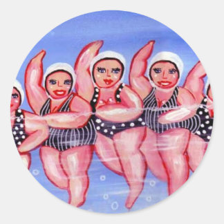 Wasser Aerobic Divas Spaß Whimsical Chubby Runder Aufkleber