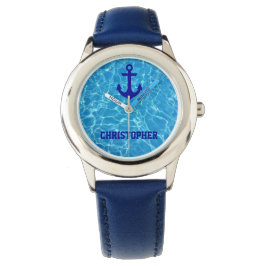 Wasser Anker Strand Blaues Meer Crew beobachten Armbanduhr