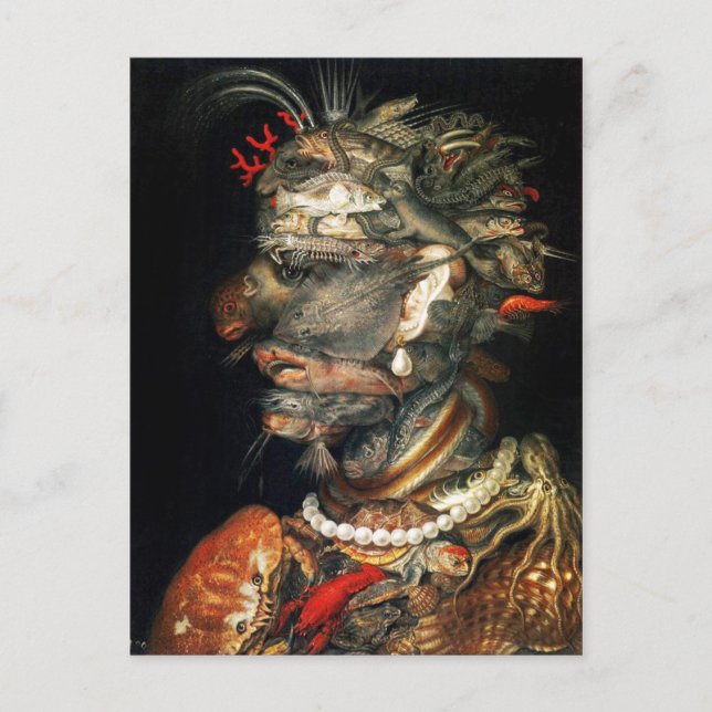Wasser - Arcimboldos bizarres Kopfprofil Postkarte (Vorderseite)