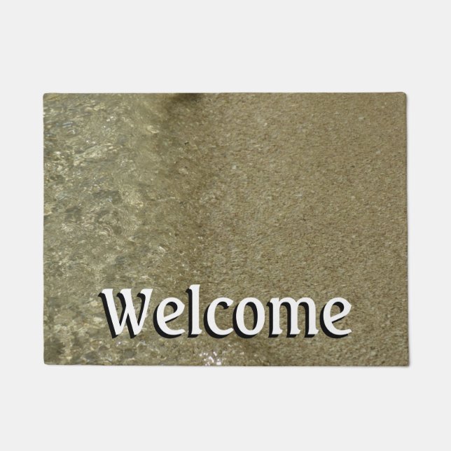 Wasser auf dem Strand II Abstrakte Naturfotografie Fußmatte (Vorderseite)