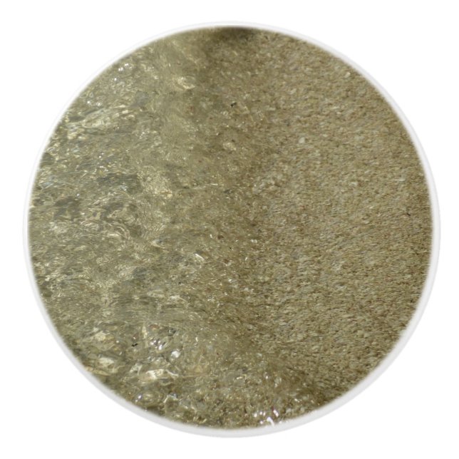 Wasser auf dem Strand II Abstrakte Naturfotografie Keramikknauf (Vorderseite)