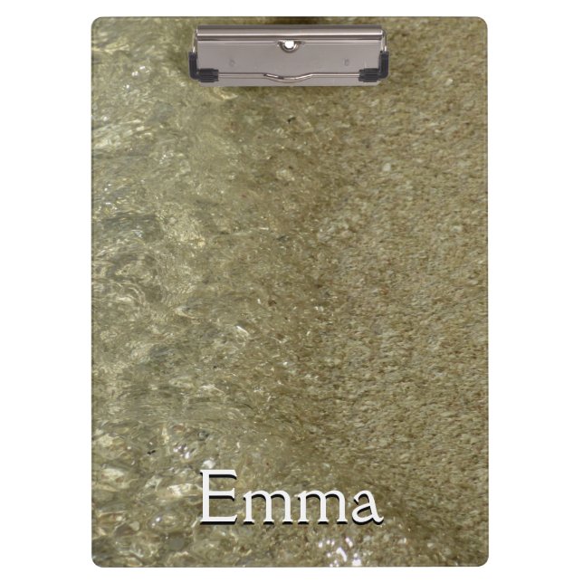 Wasser auf dem Strand II Abstrakte Naturfotografie Klemmbrett (Vorderseite)