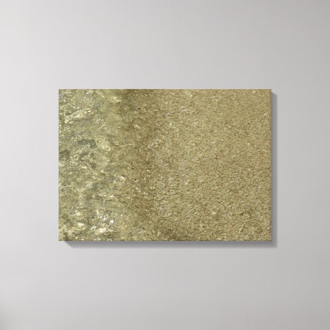 Wasser auf dem Strand II Abstrakte Naturfotografie Leinwanddruck (Vorderseite)