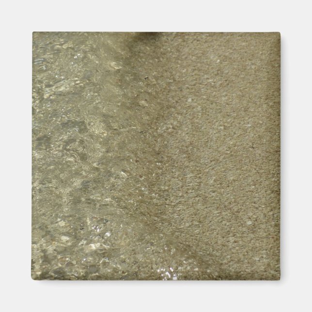 Wasser auf dem Strand II Abstrakte Naturfotografie Magnet (Vorne)