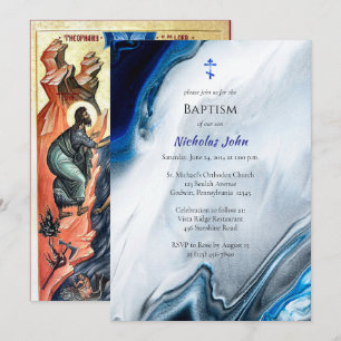 Wasser aus den Brunnen des Heils orthodoxen Taufe Einladung