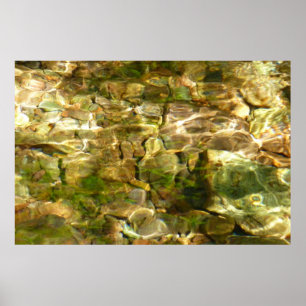 Wasser aus heißen Quellen Grün-Goldene Natur Poster