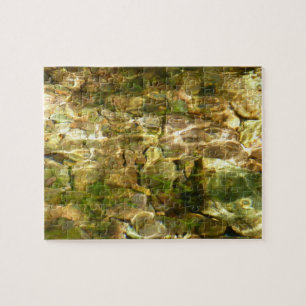 Wasser aus heißen Quellen Grün-Goldene Natur Puzzle