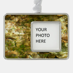 Wasser aus heißen Quellen Grün-Goldene Natur Rahmen-Ornament Silber