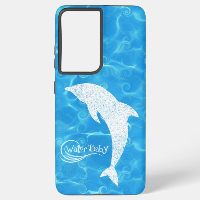 Wasser-Baby-Delfin-Welle-Etuis Samsung Galaxy Hülle (Rückseite)