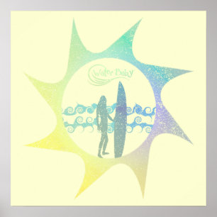 Wasser Baby Sun erschüttert Surf Poster