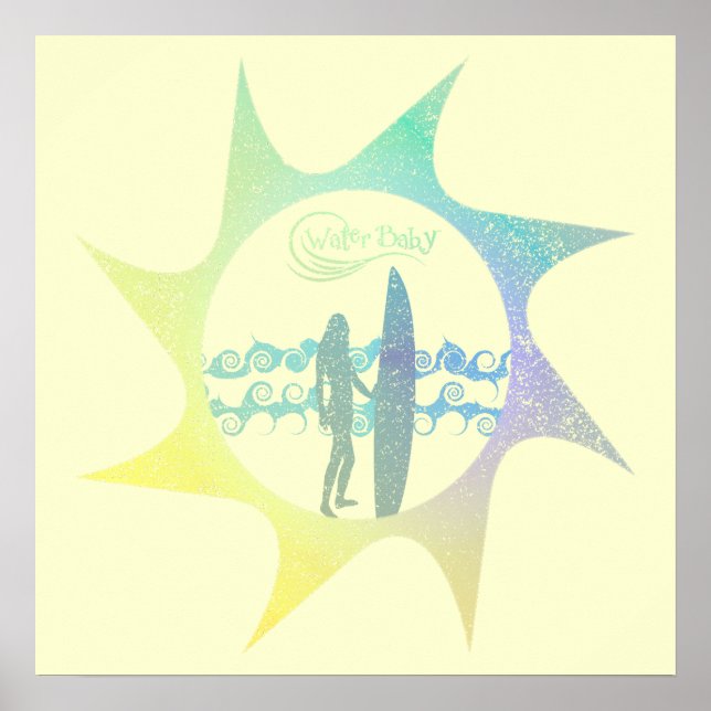 Wasser Baby Sun erschüttert Surf Poster (Vorne)