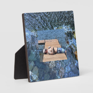 Wasser, Bach, Dampf, Unterwassersteine Fotoplatte