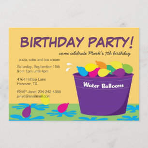 Wasser-Ballon-Party Einladung