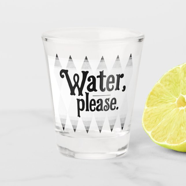 WASSER, BITTE Bachelorette Raute Diamant Schnapsglas (Vorderseite)
