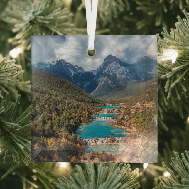 Wasser | Blue Moon Lake, China Ornament Aus Glas (Insitu)