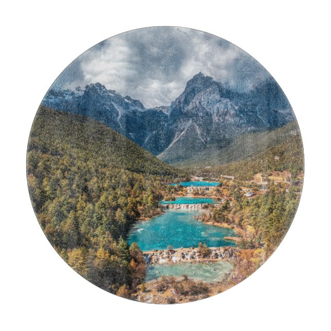 Wasser | Blue Moon Lake, China Schneidebrett (Vorderseite)