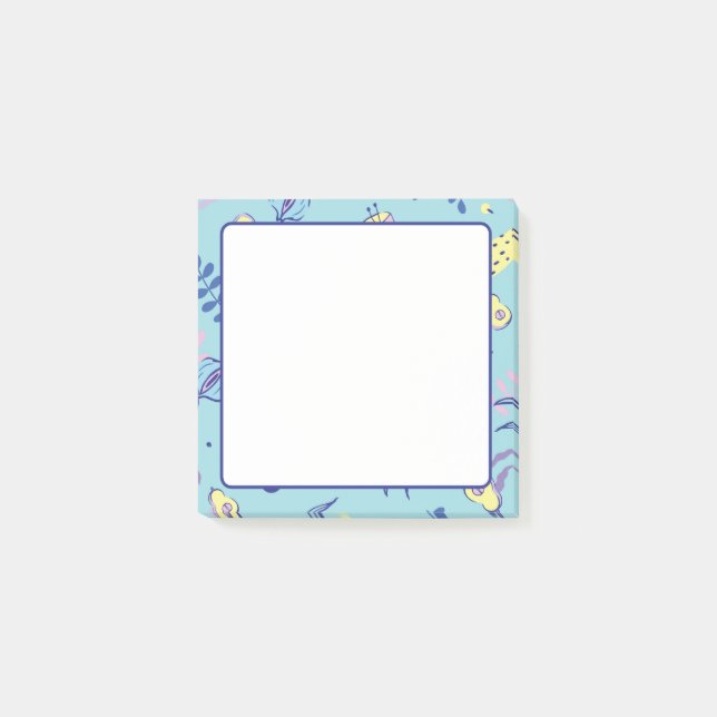 Wasser Blumenmuster Alltag Post-it Notes Klebezettel (Vorderseite)