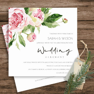 WASSER BLUSH PEONY FLORAL BUNCH WATERCOLOR WEDD EINLADUNG