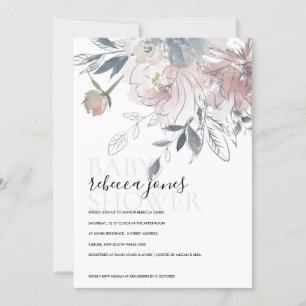WASSER BLUSH WATERCOLOR BODEN BABY SHOWITE INVITE DANKESKARTE