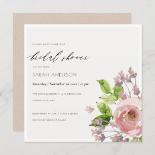 WASSER BLUSPINK WASSERFARBENES BRAUTPARTY EINLADUNG