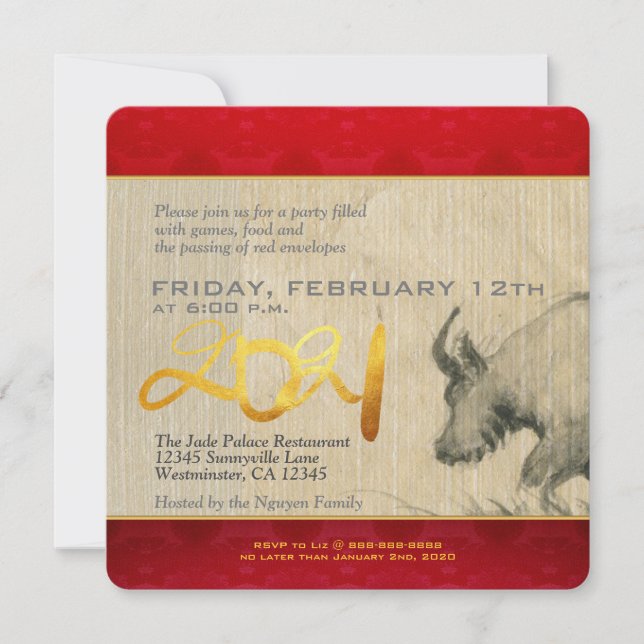 Wasser Buffalo Kinder Chinesisch Ox Jahr 2021 PSqI (Vorderseite)