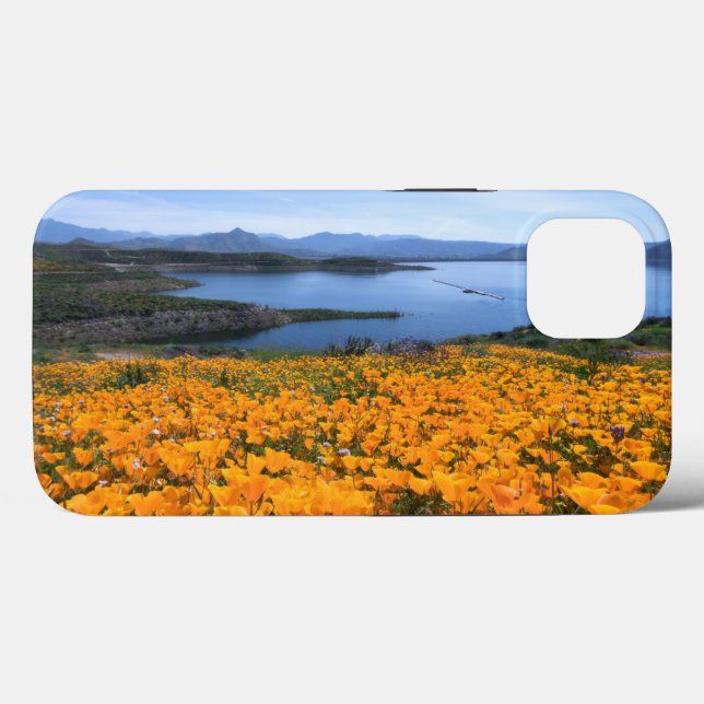 Wasser | California Lake with Golden Poppies Case-Mate iPhone Hülle (Rückseite (Horizontal))