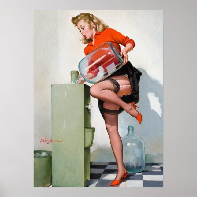 Wasser Cooler Button nach oben Poster (Vorne)