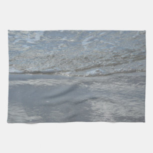 Wasser, das am Strand leckt, abstrakte Fotografie Geschirrtuch