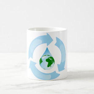 Wasser, das Tasse recycelt
