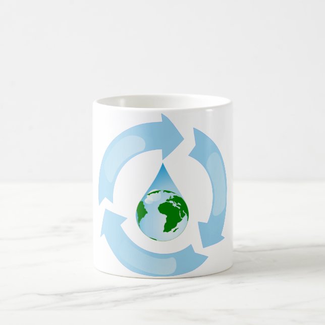Wasser, das Tasse recycelt (Mittel)