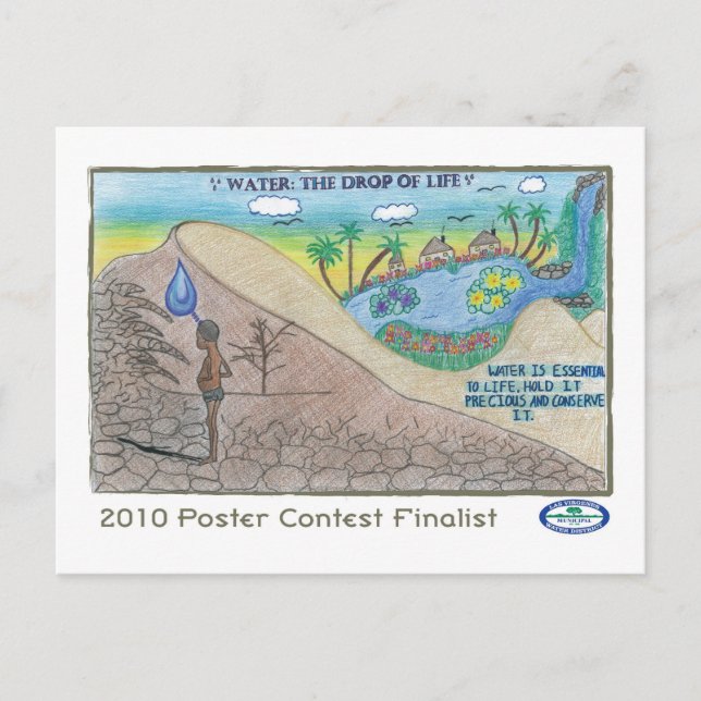 Wasser: Der Tropfen des Lebens Postkarte (Vorderseite)