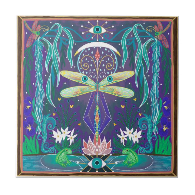 Wasser des Glücklichen Untersetzer Keramik Trinket (Vorderseite)