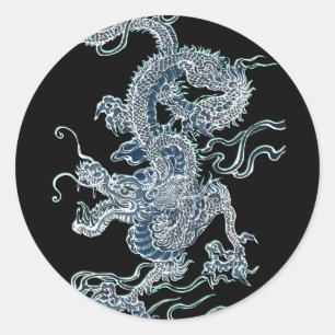 Wasser-Drache 2012 Runder Aufkleber