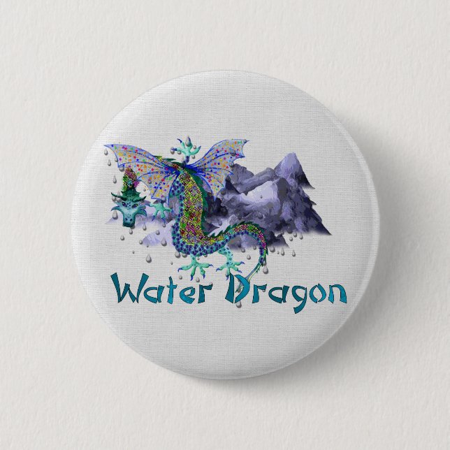 Wasser-Drache Button (Vorderseite)