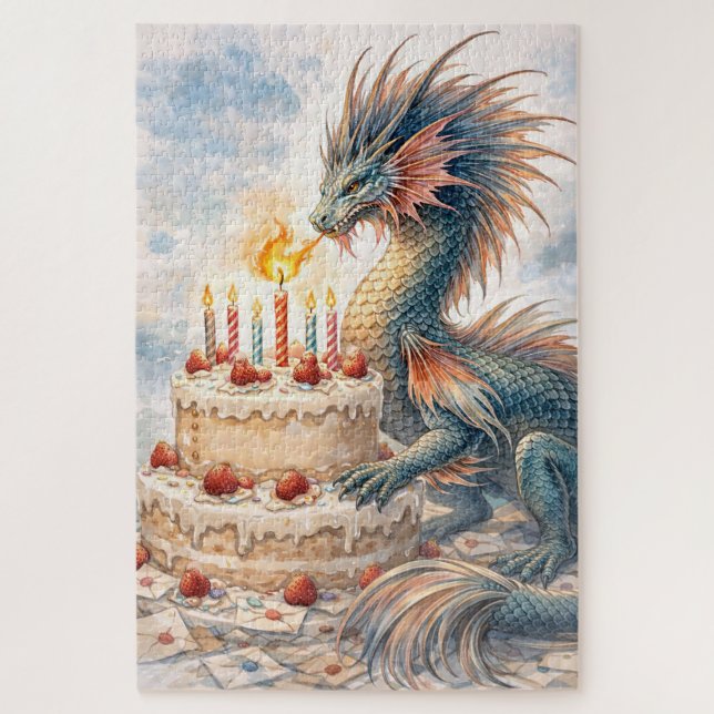 Wasser-Drache Geburtstag Puzzle (Vertikal)