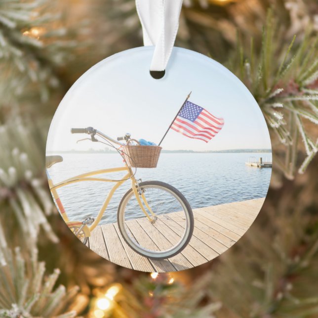 Wasser | Fahrrad am See Ornament (Baum)