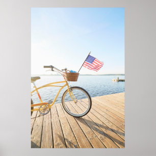 Wasser Fahrrad am See Poster