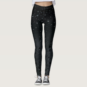 Wasser fällt auf schwarzes Fenster Leggings