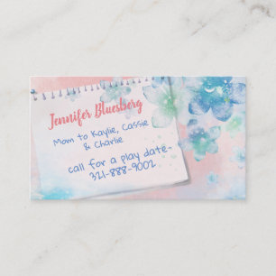 Wasser-FarbBlumen-Mama-Karte Telefonnummerkarte