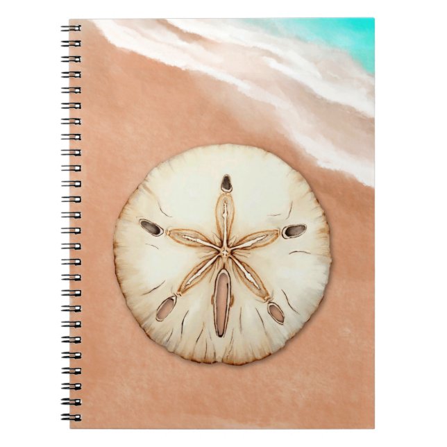 Wasser Farbe Sand Dollar am Strand Notizblock (Vorderseite)