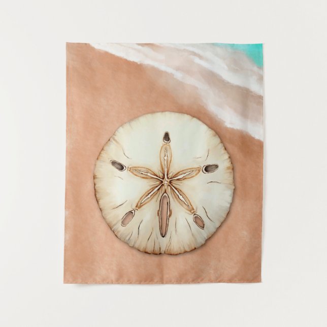 Wasser Farbe Sand Dollar am Strand Wandteppich (Vorderseite)