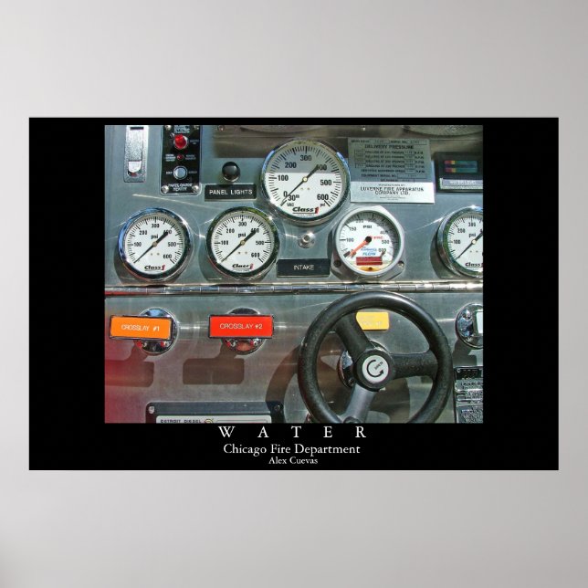 Wasser-Feuerwehr in Chicago Poster (Vorne)