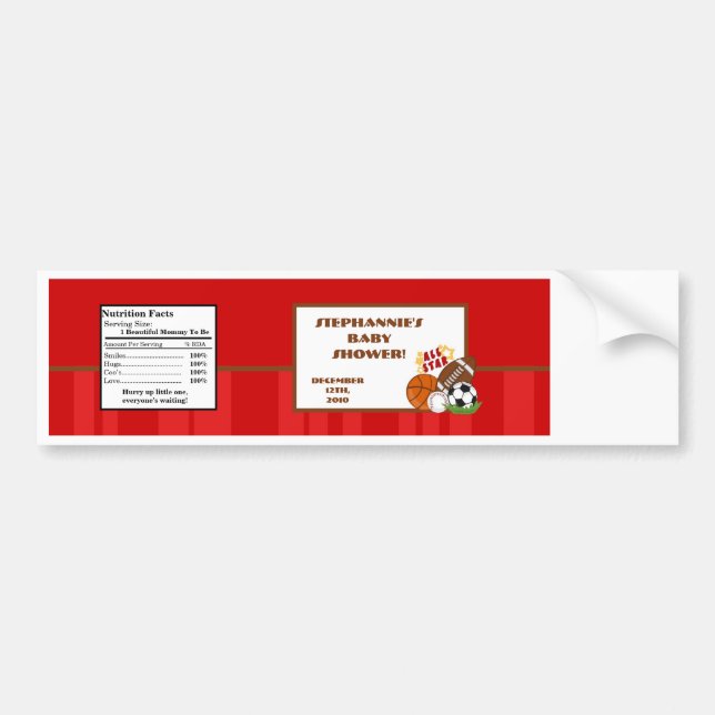 Wasser Flasche Etikett All-Star Red Autoaufkleber (Vorne)