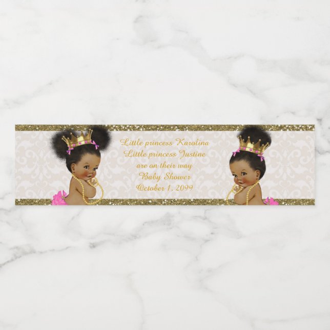 Wasser Flasche Etikett Zwillingsmädchen Afrikanisc (Einzelnes Label)