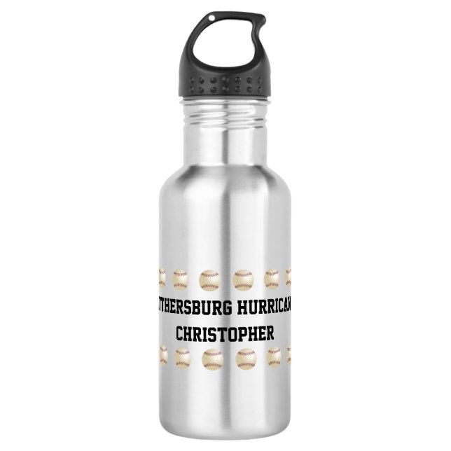 Wasser-Flasche, personalisiert, Baseballteam, Trinkflasche (Vorderseite)